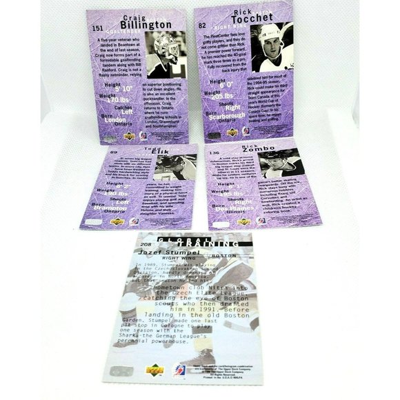 Lot Of 5 Be A Player Upper Deck Vintage Boston Hockey Collectible Trading Cards - Picture 2 of 12